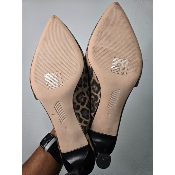 Paige Leopard Print Kitten Heel Mules Size 9 - Picture 8 of 9